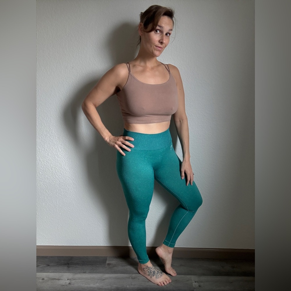 GymShark Adapt Fleck Leggings Teal Aqua Small Workout Gym - Picture 3 of 12